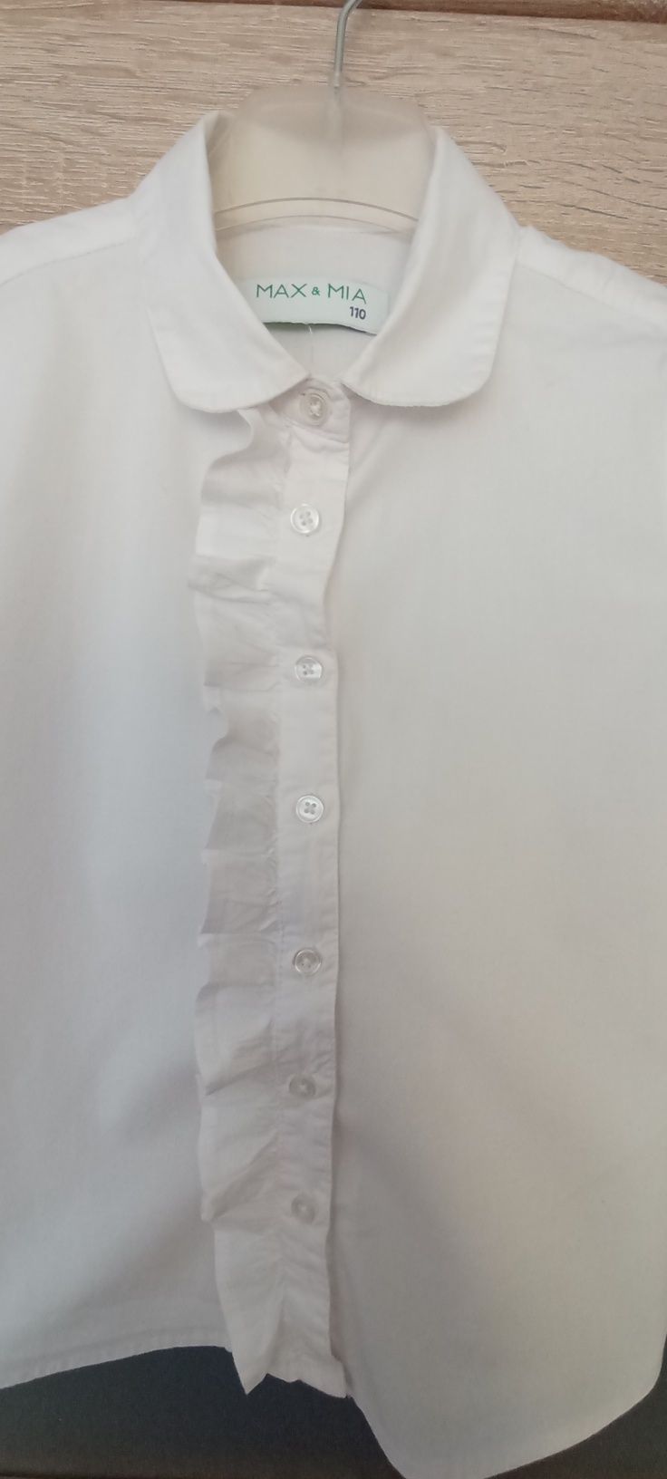 Elegancka biała bluzka koszula 110 dla dziewczynki 51015