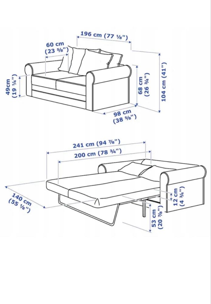GRÖNLID Sofa 2-osobowa rozkładana