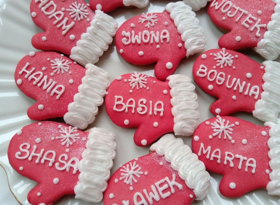 Pierniczki Rekawiczka Imieniem Personalizowane Szkoły Gwiazdka Mikołaj