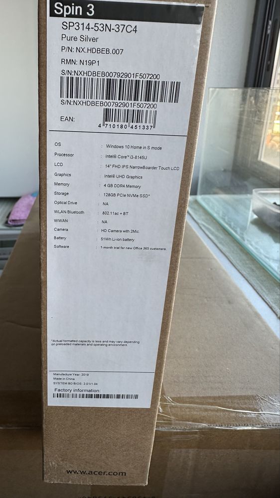 Computador acer hibrido spin 3