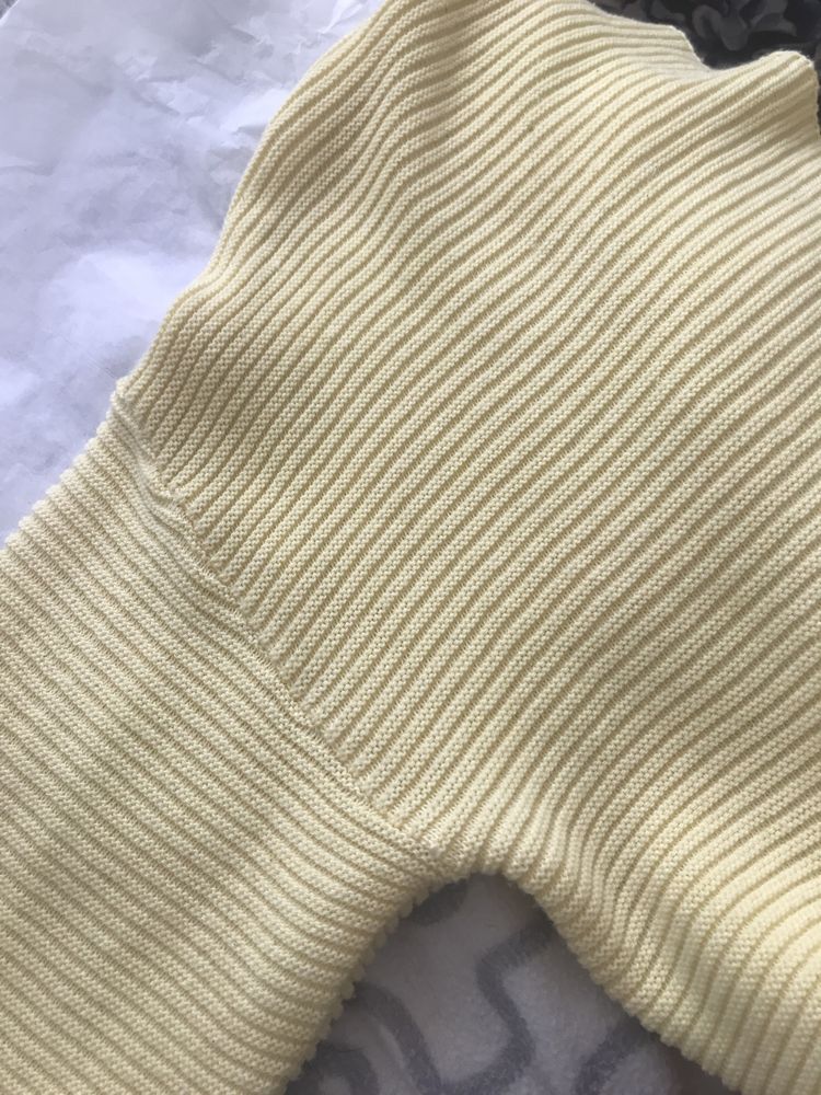 Narzutka sweter kardigan  żółty pastelowy