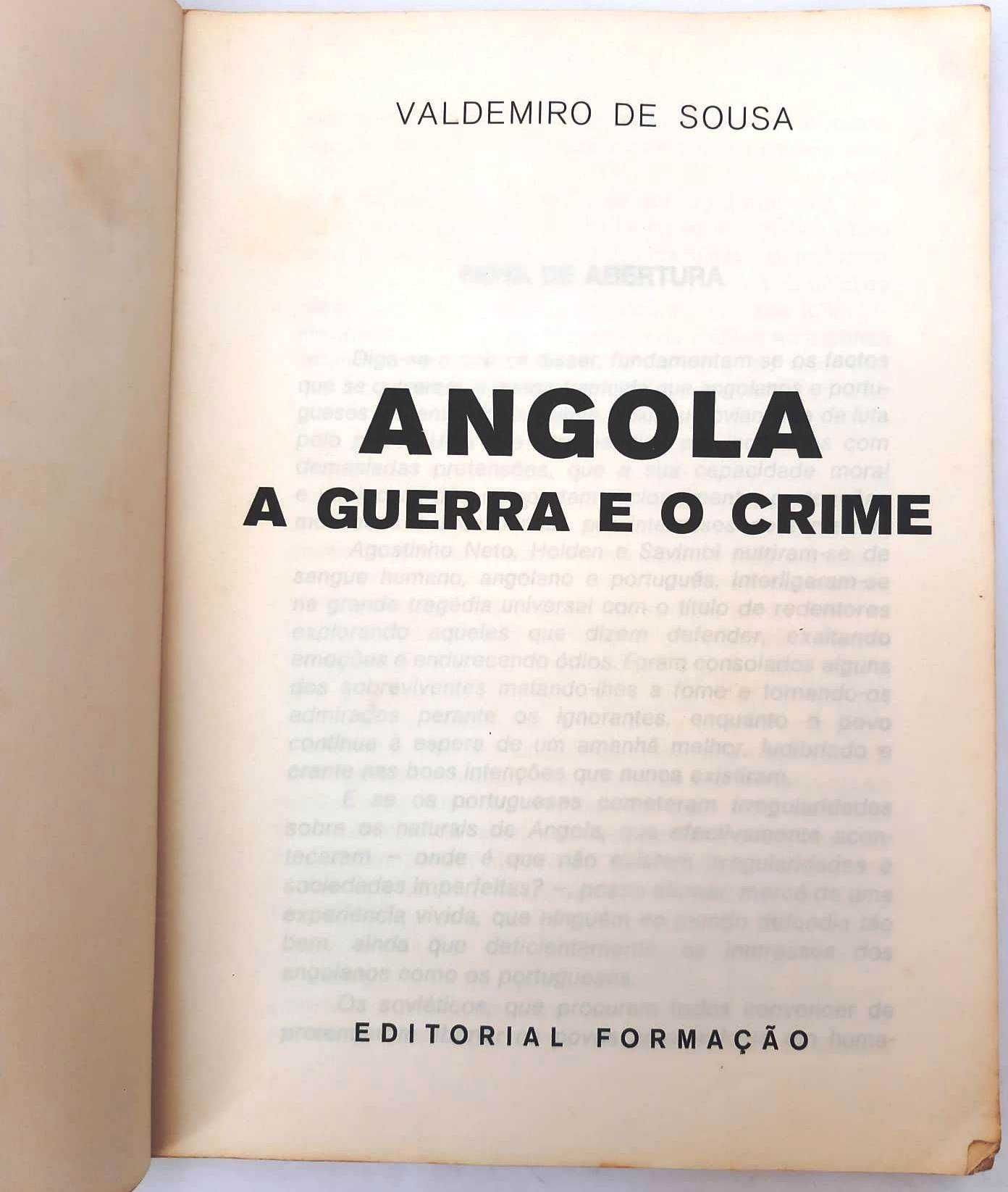Angola A guerra e o Crime de Valdemiro de Sousa