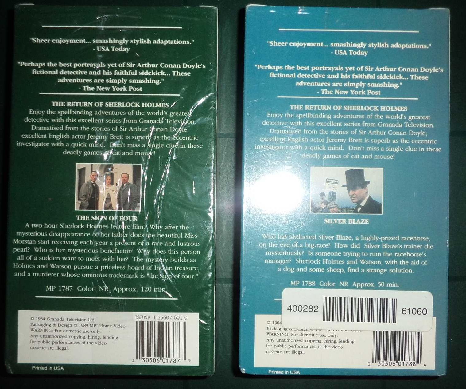 2x The return of Sherlock Holmes kaseta VHS kasety są FOLIA