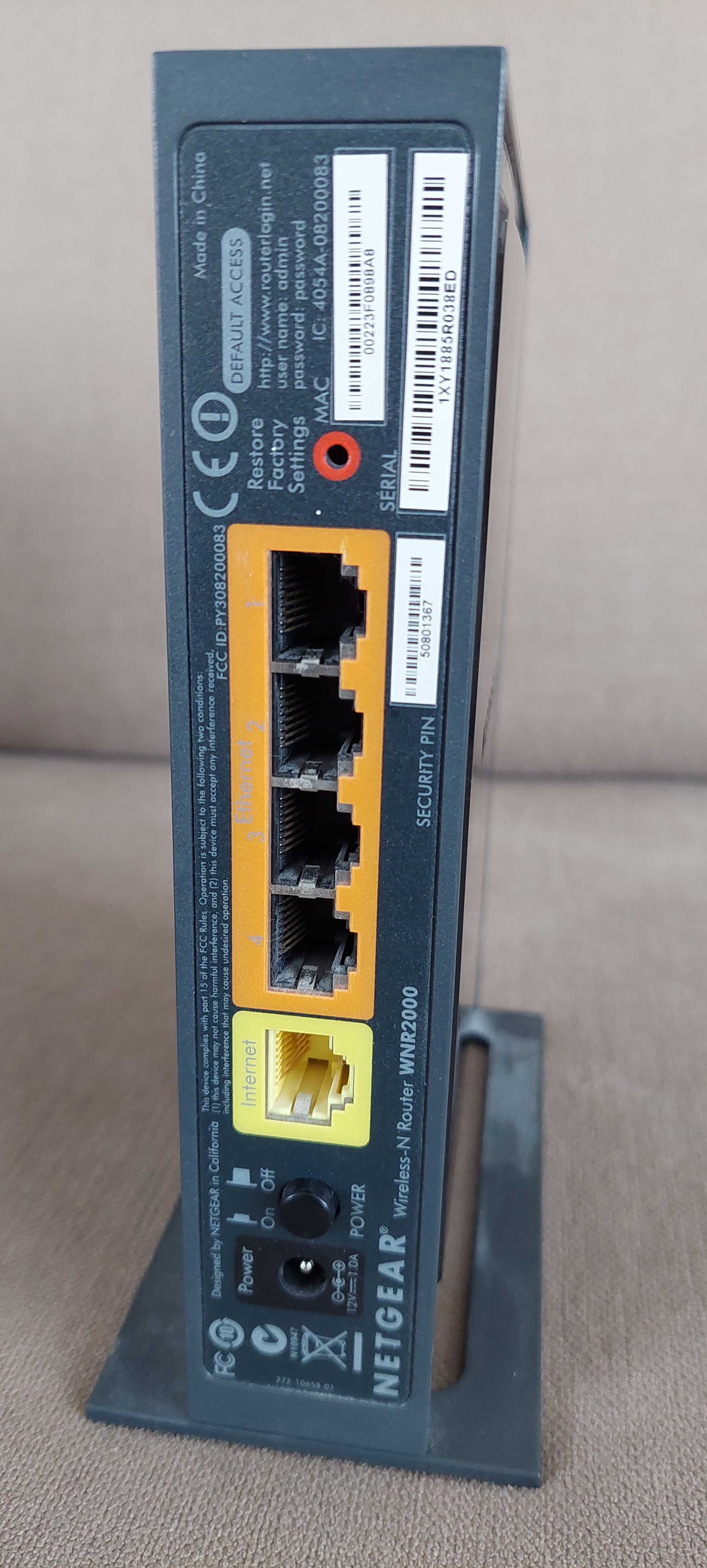 Router NETGEAR WNR2000 Wireless-n 300; 802.11n/g/b (Wi-Fi 4)