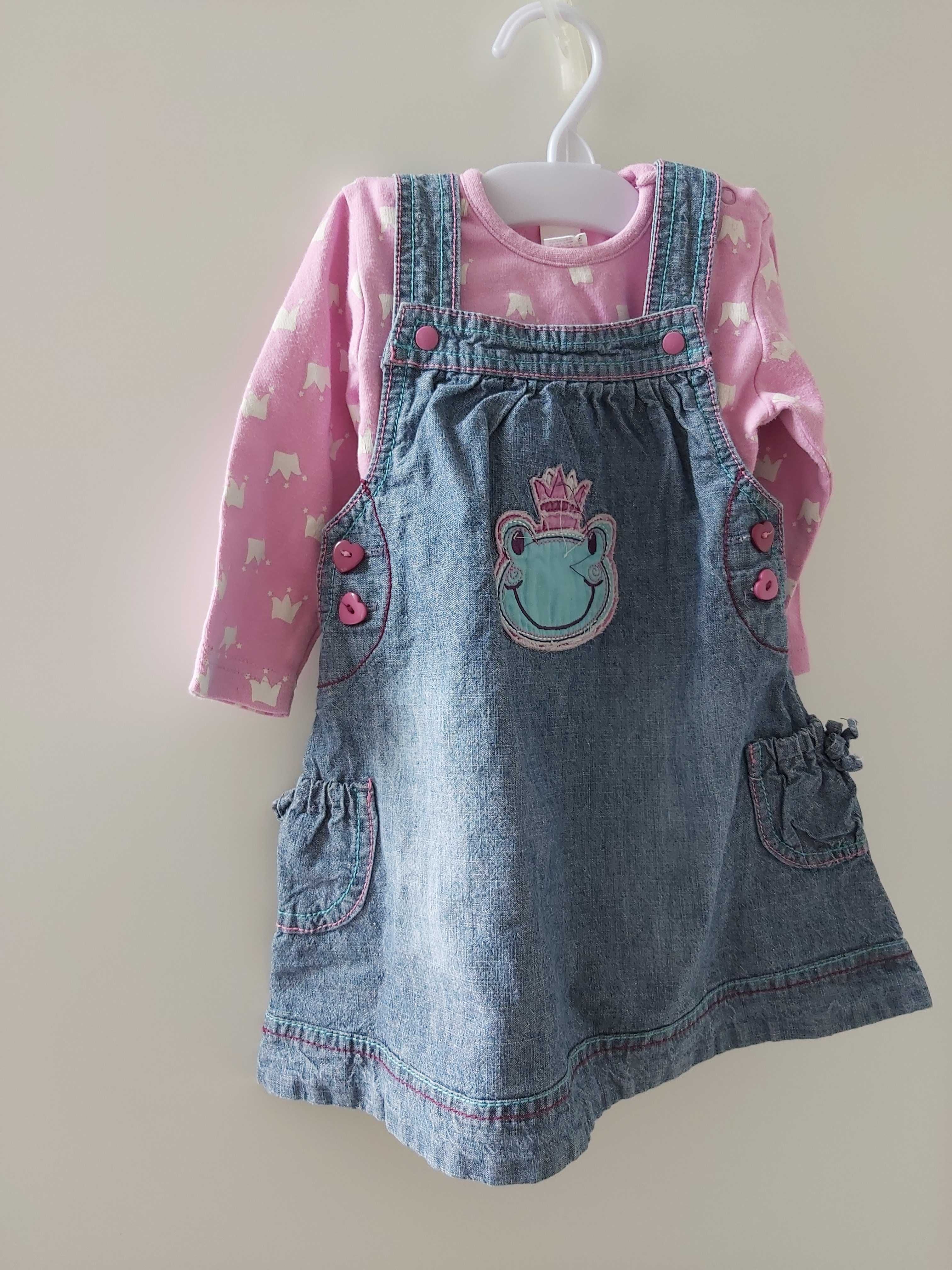 Śliczny zestaw sukienka plus body r. 74 6-9 miesięcy