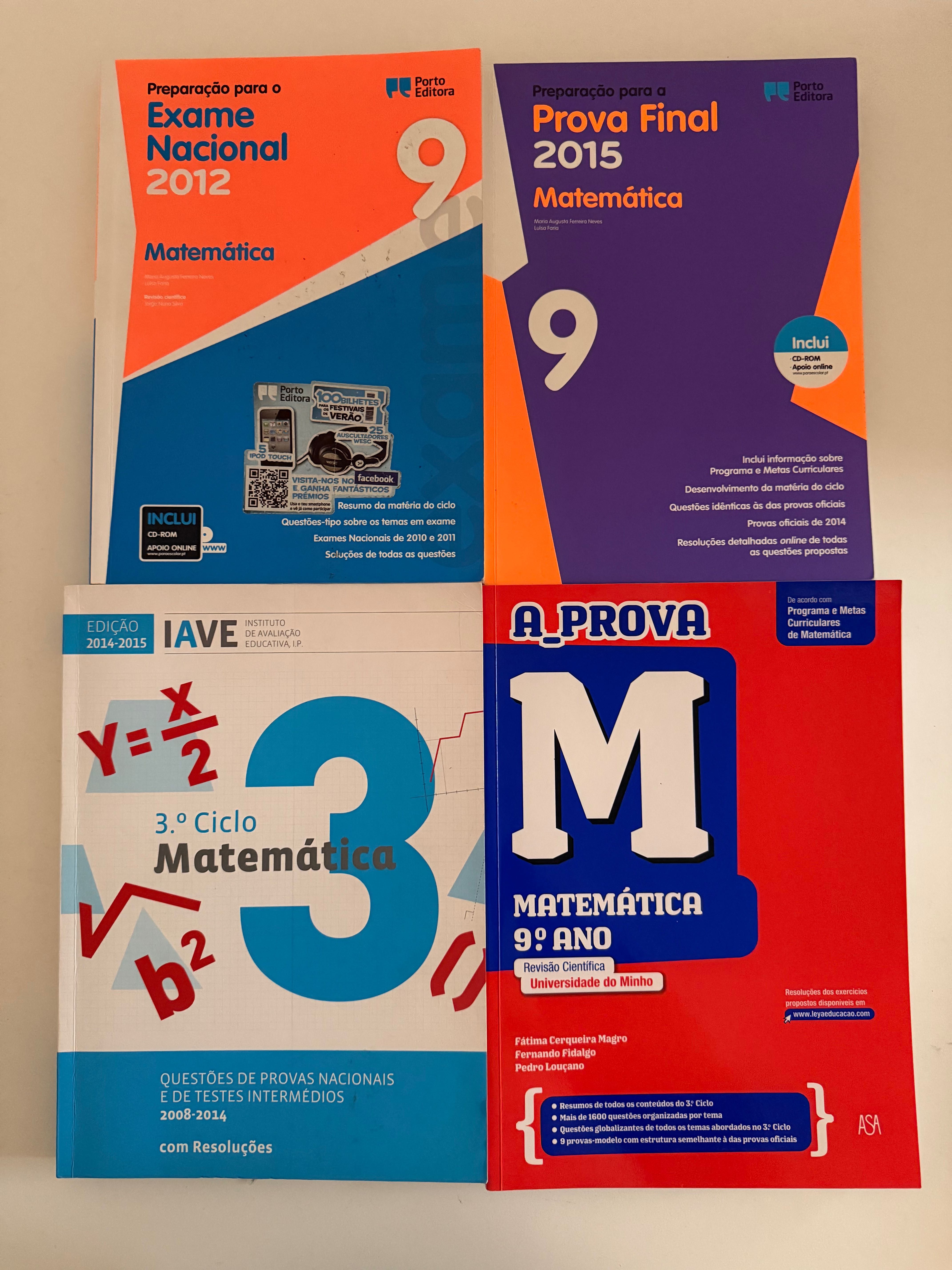 Manuais, Cadernos e livros de Exercícios - 9.º Ano