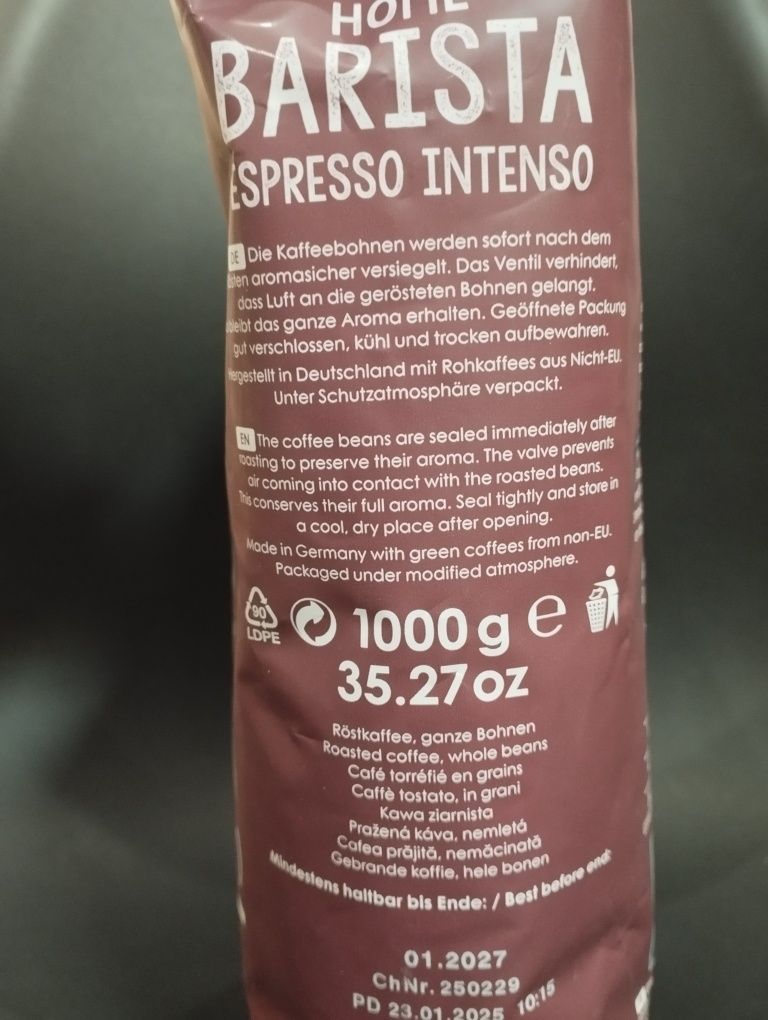 Dallmayr home barista espresso intenso kawa ziarnista 1 kg