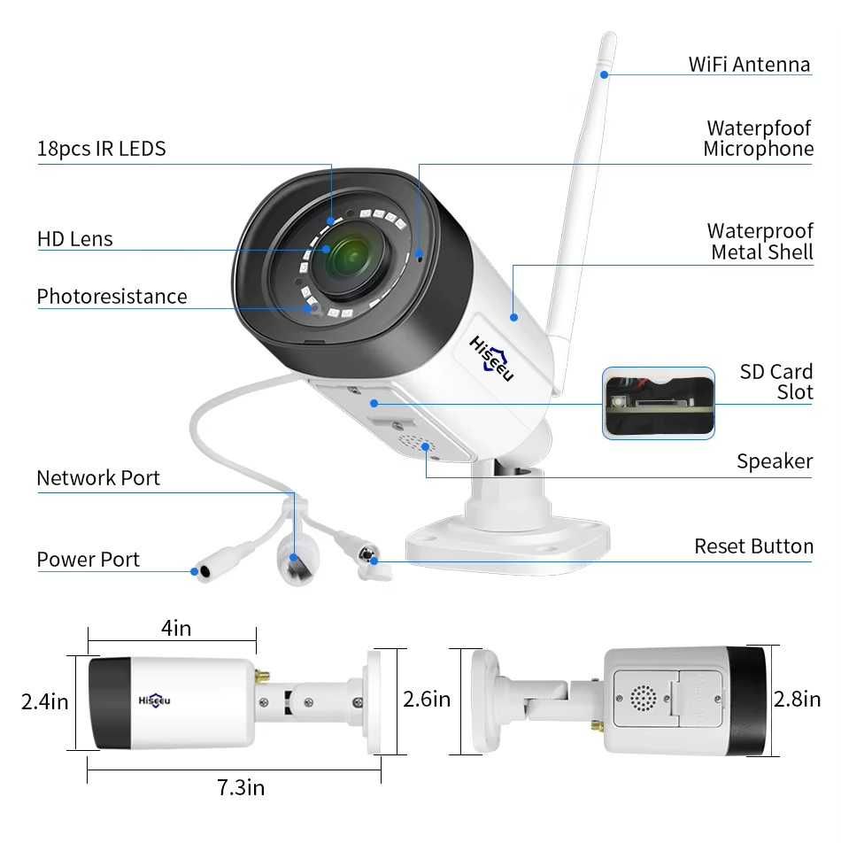 CCTV Hiseeu 5MP Câmera IP WIFI