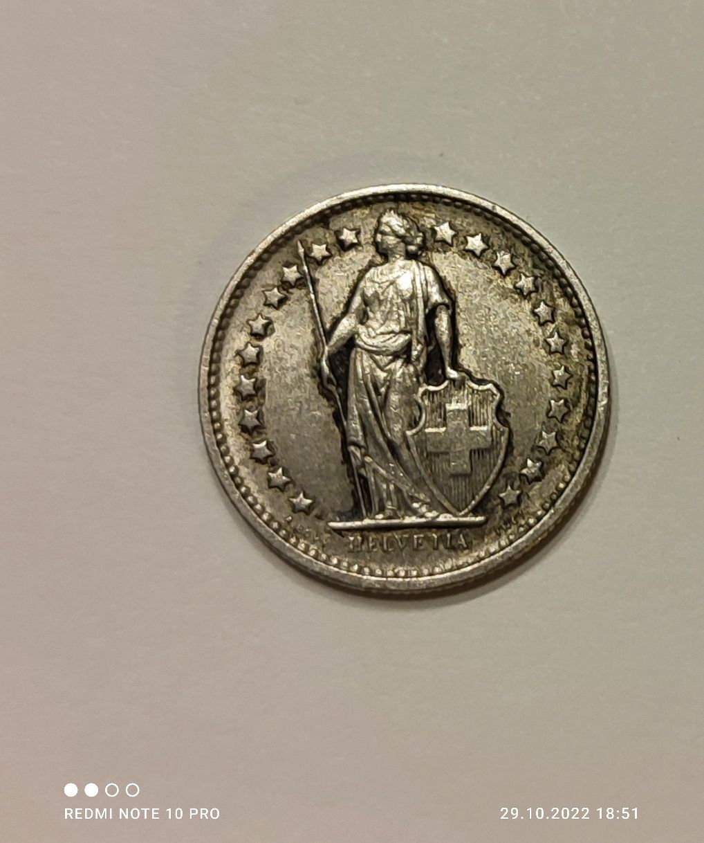 1/2 franka z 1968 r. Odwrotka