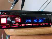 Radio ALPINE UTE 201bt bluetooth USB aux zmienne kolory rgb
