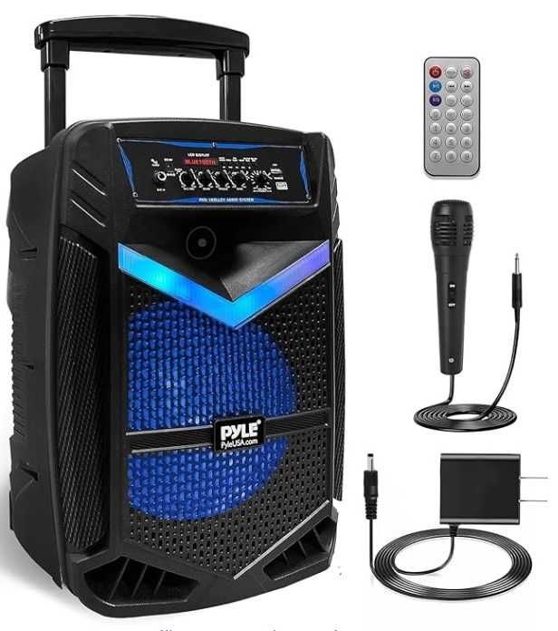 Coluna Activa Portátil 12'' - 800W / Microfone + Comando
