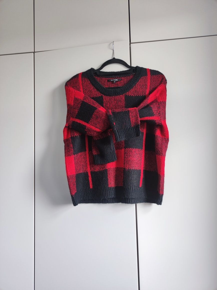 Sweter Top Secret r. S 36 w kratę czerwona
kratka grunge pudetkowy cro