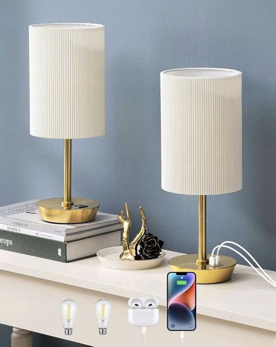 Lampka nocna EDISHINE ściemniana funkcja ładowania USB - 2 sztuki