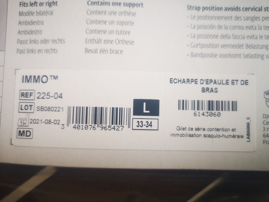 Imobilizador de braço ortopedico