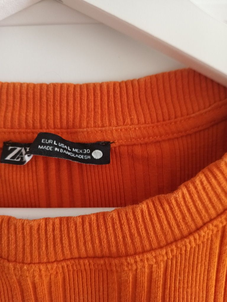 Koszulka pomarańczowy kolor Zara r L