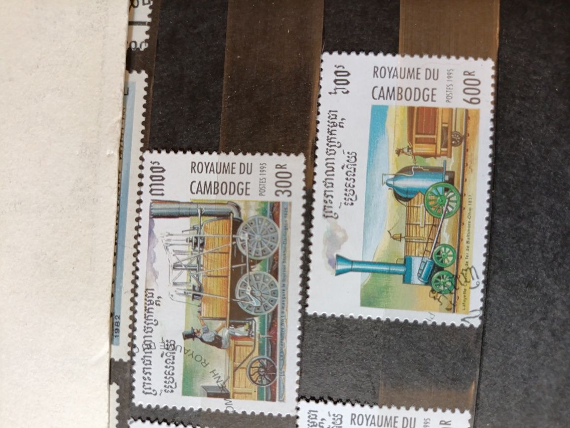 Znaczek znaczki pocztowe Kambodża 1995 Parowozy/Pociągi/Kolej zestaw