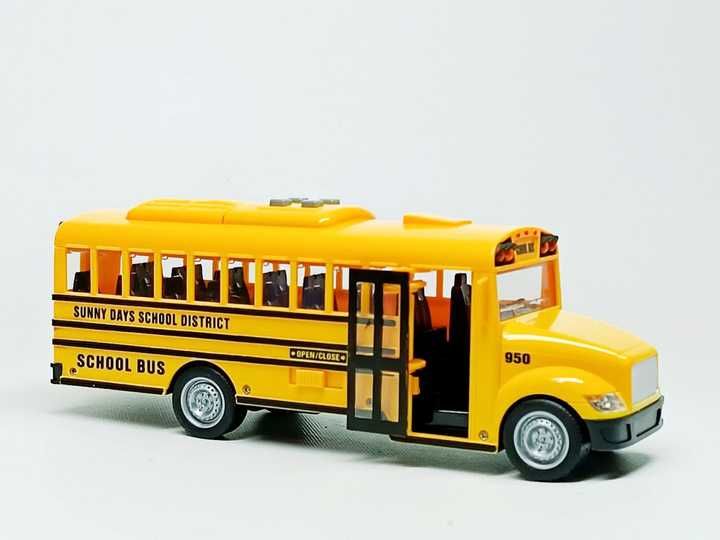 Іграшковий шкільний автобус з дверима, що відчиняються,  рухомі деталі