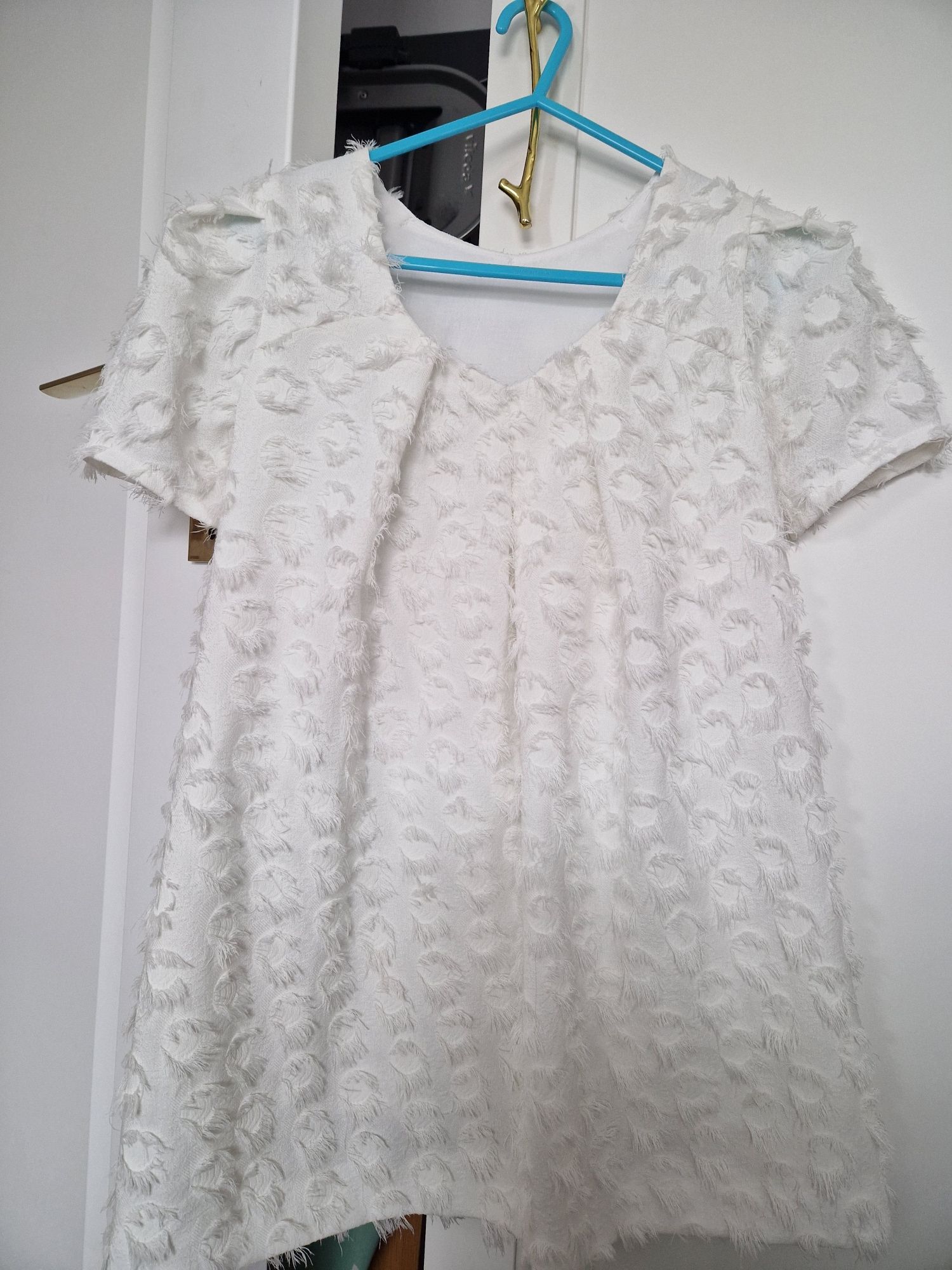 Sukienka Zara 9 lat 134 cm smietanowa biała