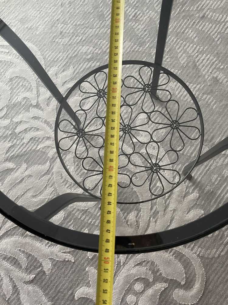 Stolik kawowy okrągły szkło metal Ikea