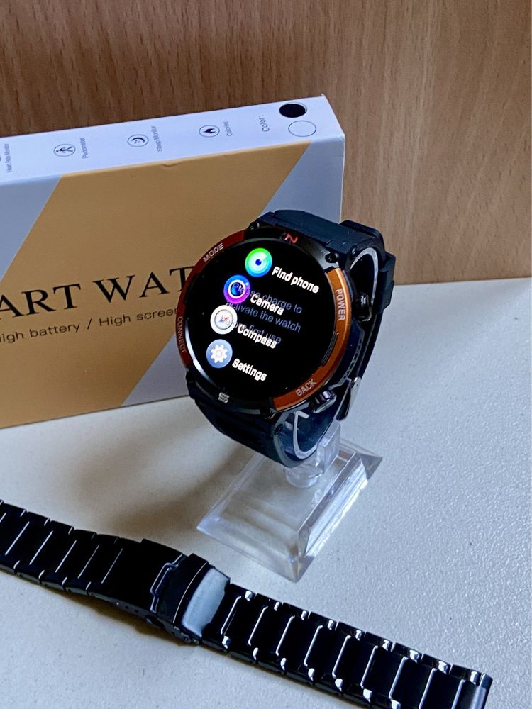Nowy SmartWatch Funkcja Dzwonienia Kompas Bransoleta + Pasek Gratis