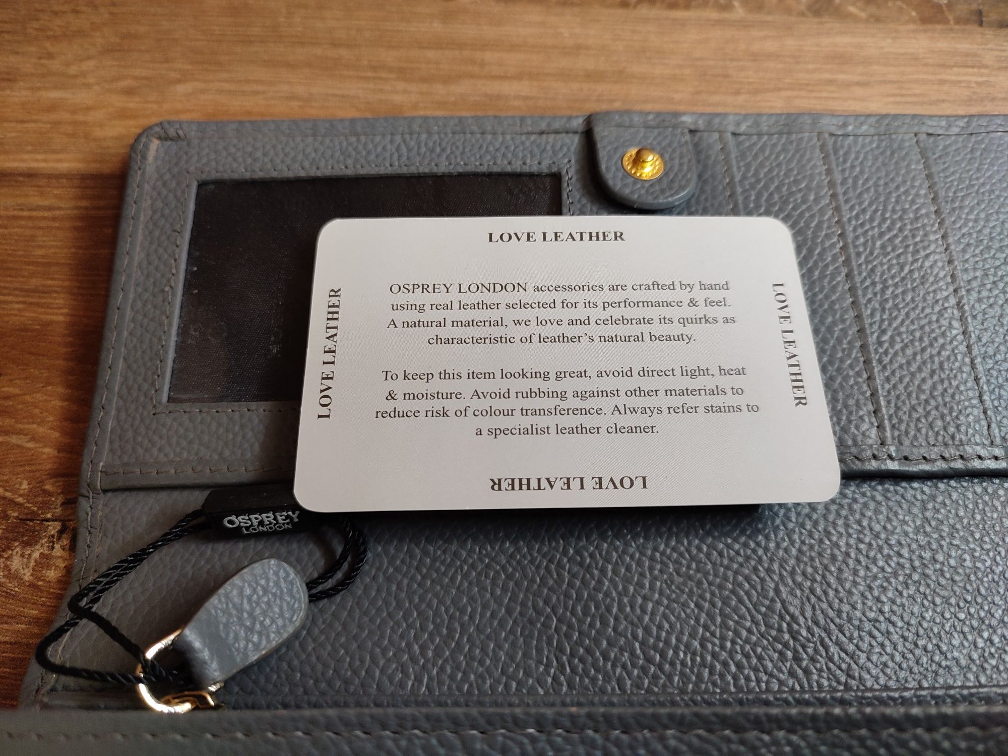 Женский кожаный кошелек Osprey London Leather gray