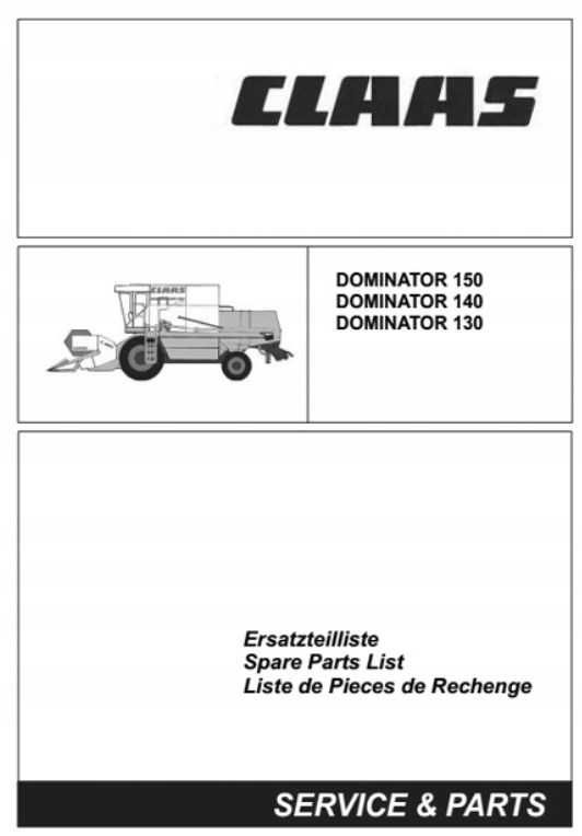 Katalog części kombajn claas Dominator 130, 140, 150