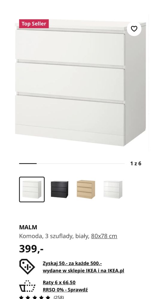 Komody Ikea  Malm bordowe 2 sztuki