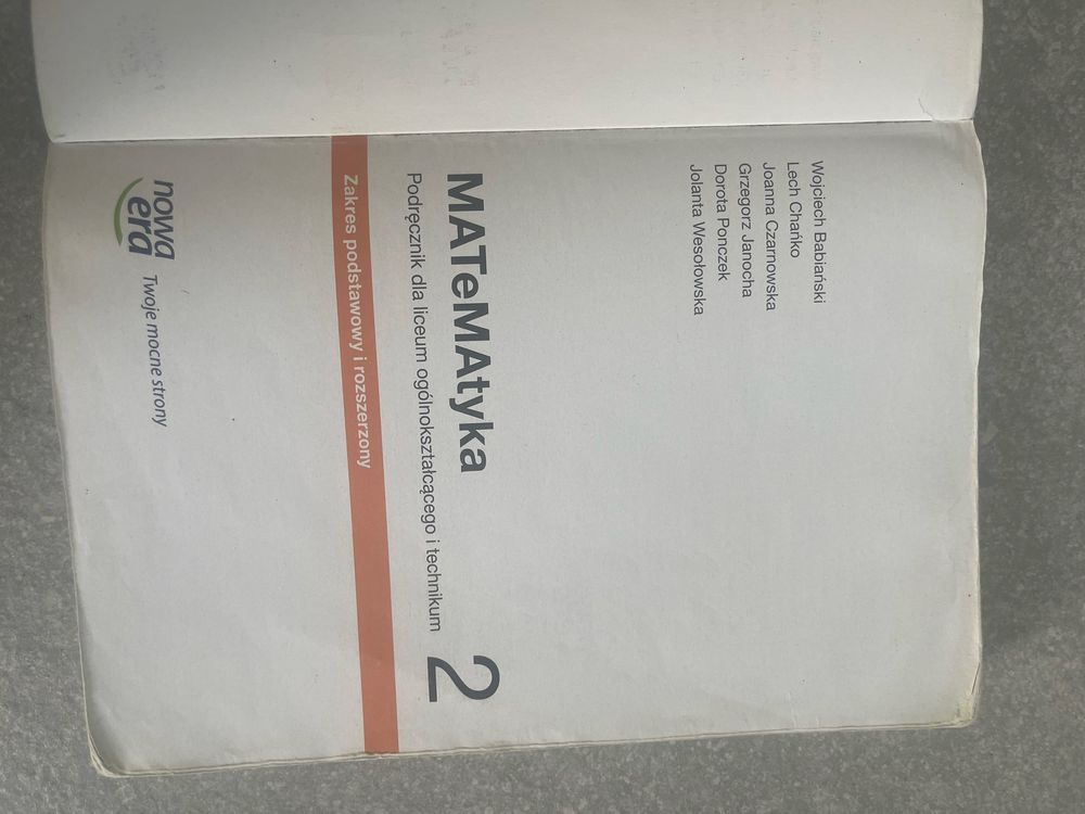 Podręcznik MATeMAtyka 2 zakres podstawowy i rozszerzony