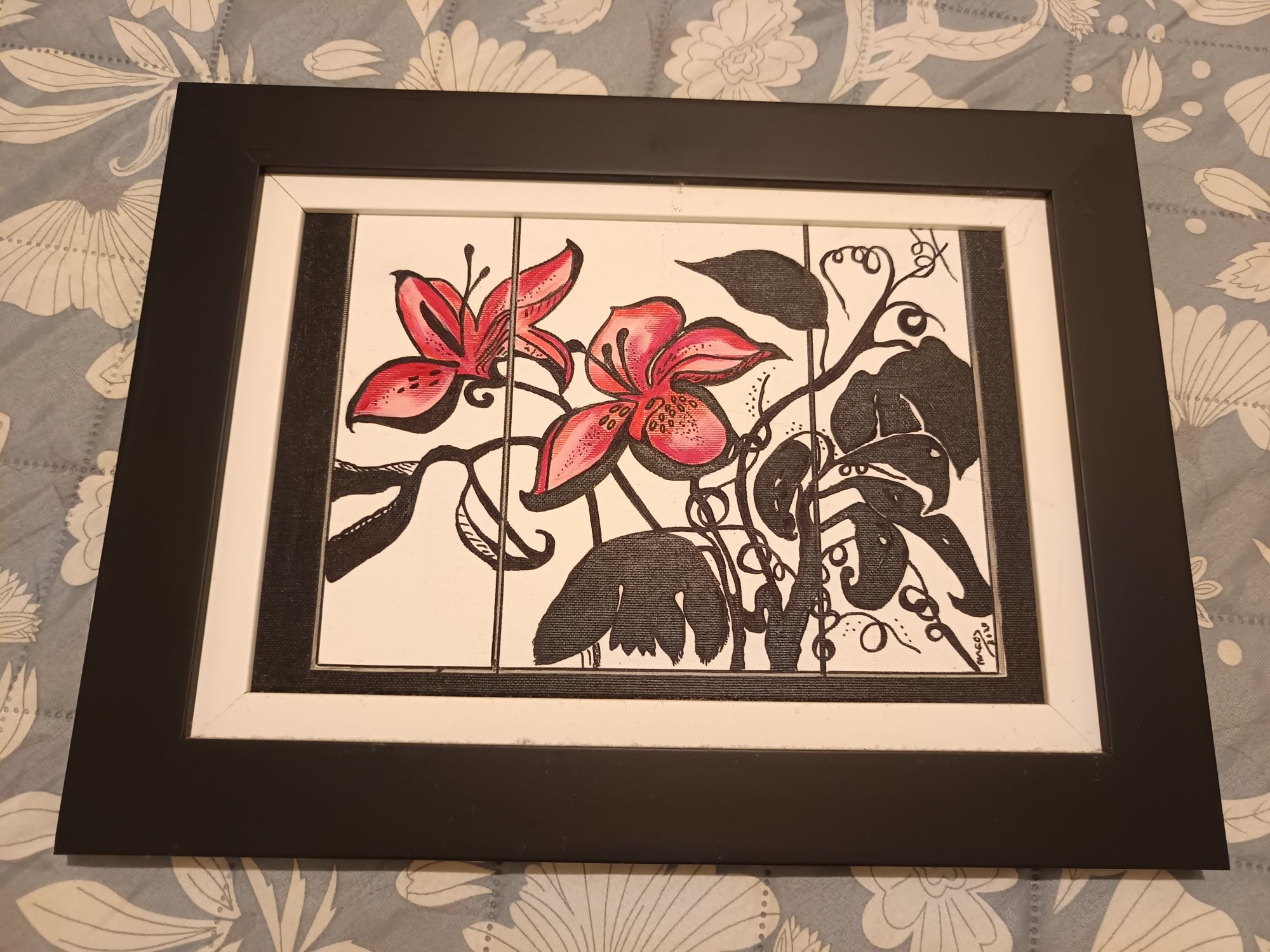 Castiçais para velas, quadro decorativo
