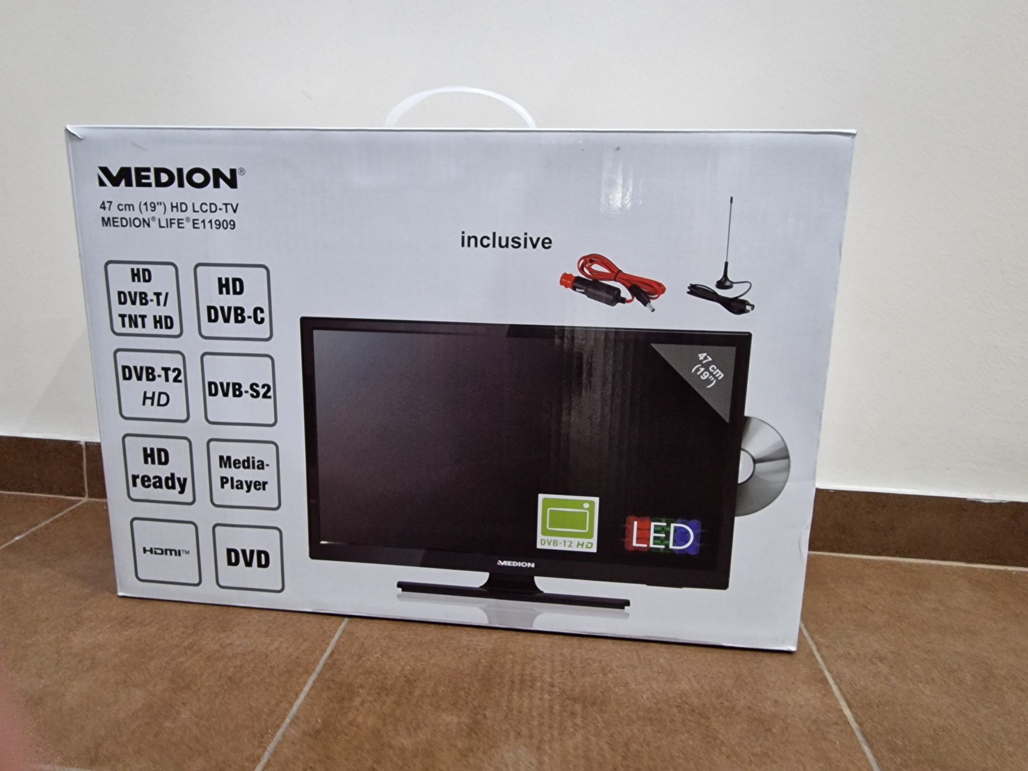 Tv Medion Nowy 19 cali system T2, DVD