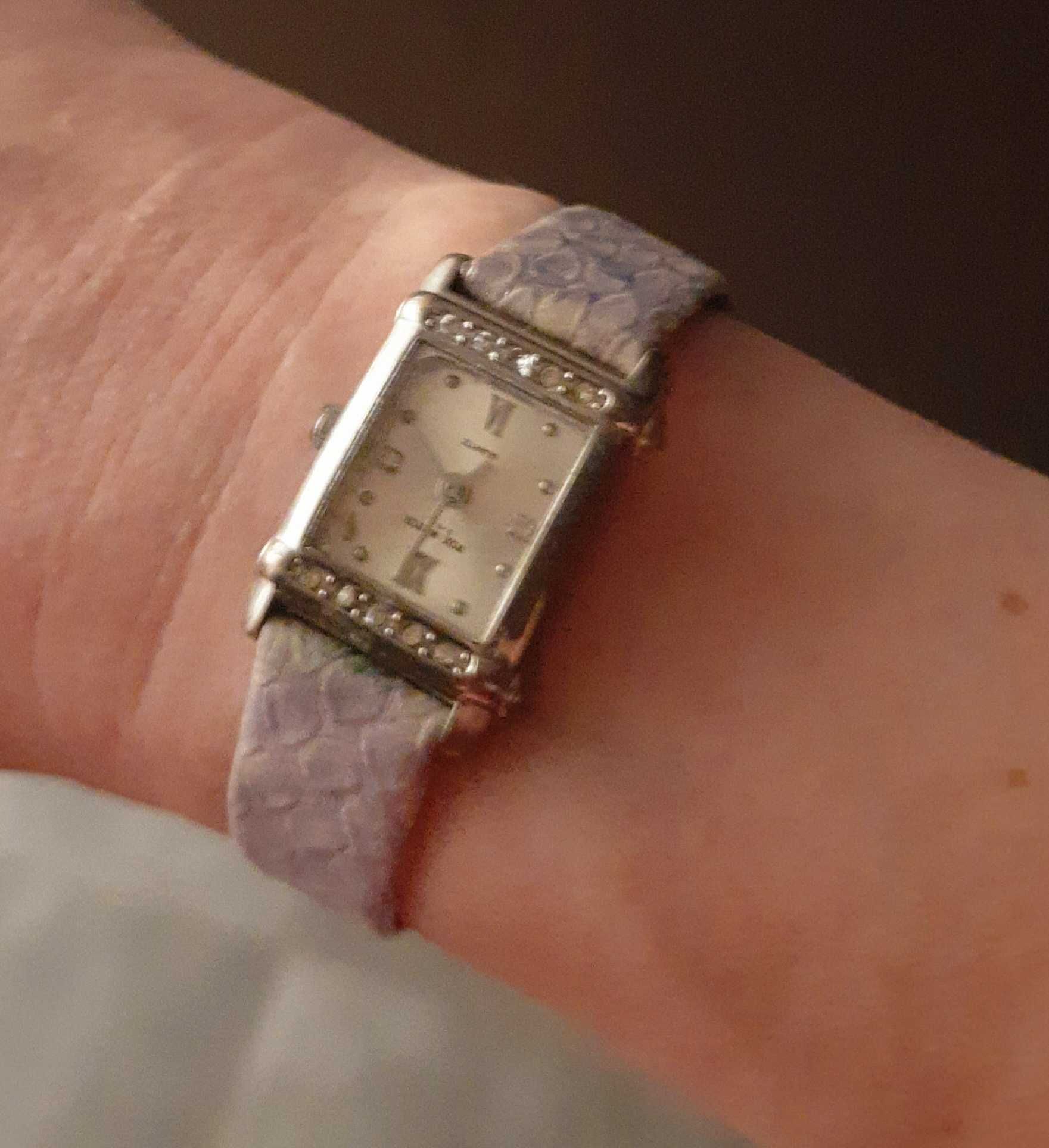 Bransoletka zegarek fox watch srebrny stal cyrkonie qwartz damski