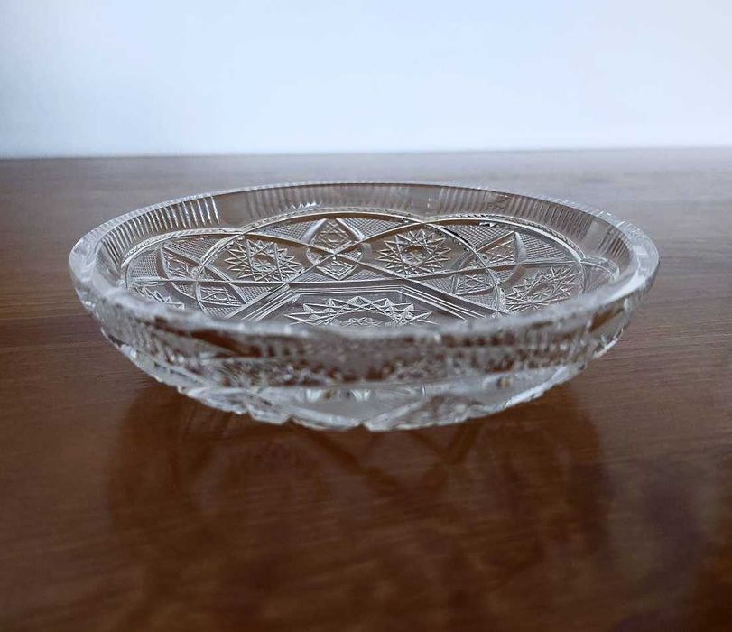 Kryształowa miseczka, mała patera na czekoladki, ciasteczka PRL