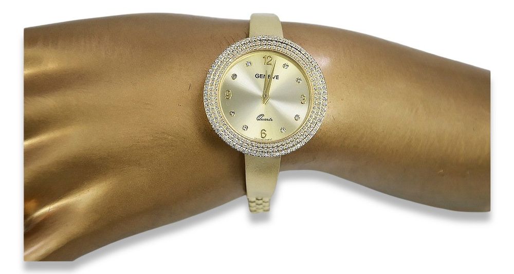 Prześliczny 14k złoty damski zegarek Geneve lw012y Katowice biżuteria