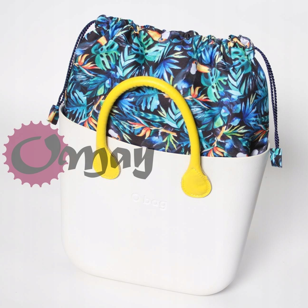 organizer komin do OBAG MINI worek liście granatowy 2 kieszenie OMAY