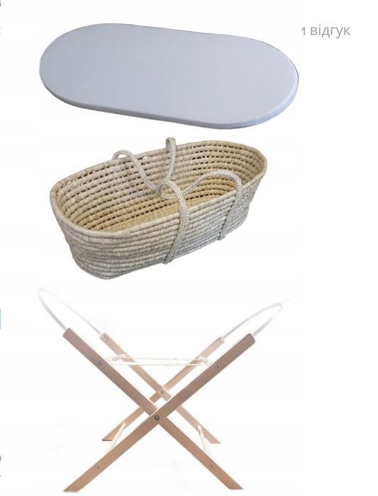 Соломʼяна люлька колиска для немовлят нова в коробці