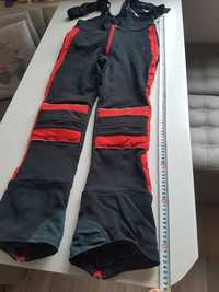 Лижні штани з наколінниками на підтяжках чорно-червоні 48 заміри фото