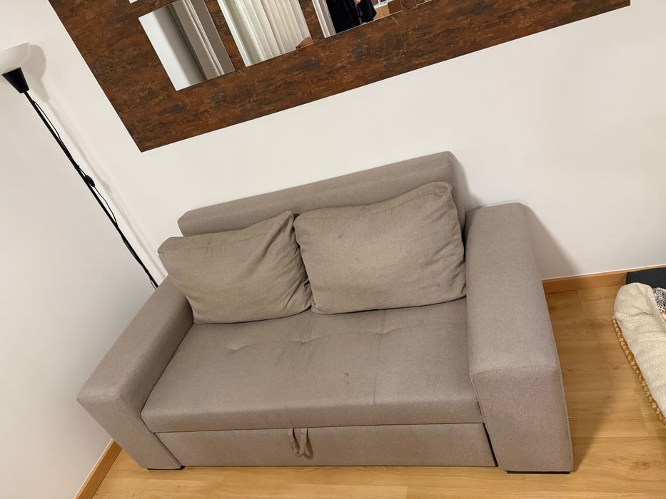 Sofá Cama Cinza 2 lugares