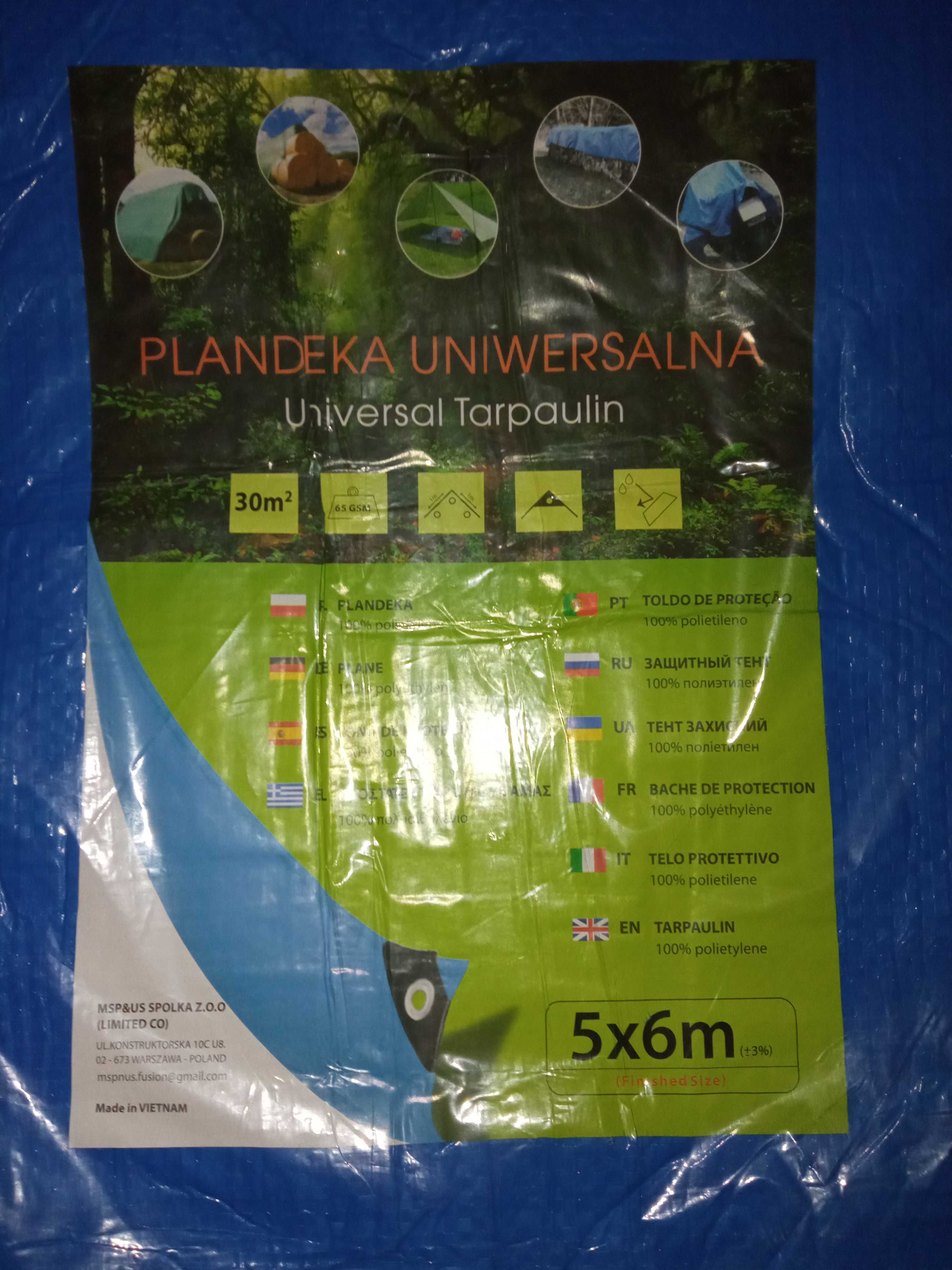 Plandeka uniwersalna 5x6 metra