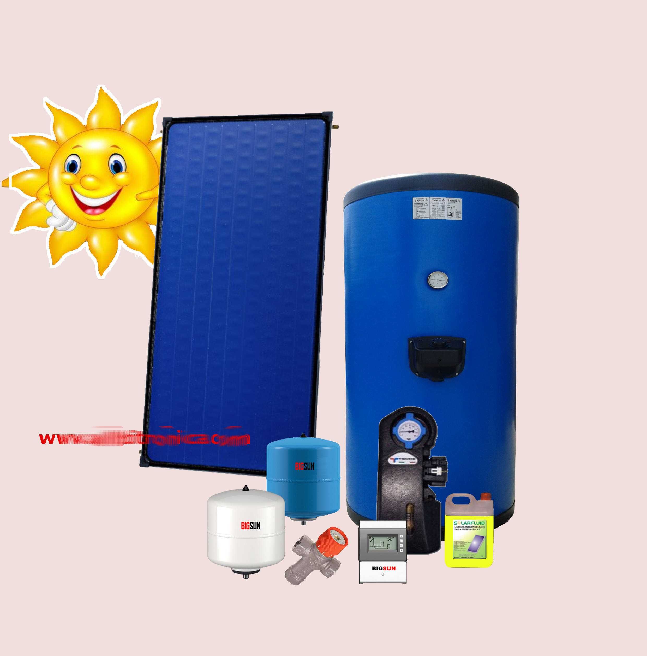 Sistema Solar Forçado 200L INOX.