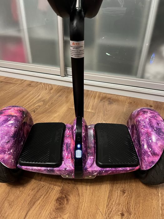 Гироскутер міні з ручкою фіолетовий космос