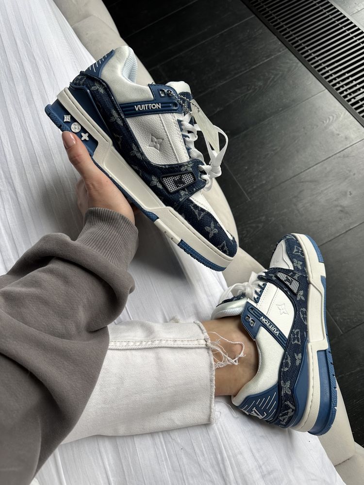 Кросівки Louis Vuitton Trainer Sneaker White / Blue