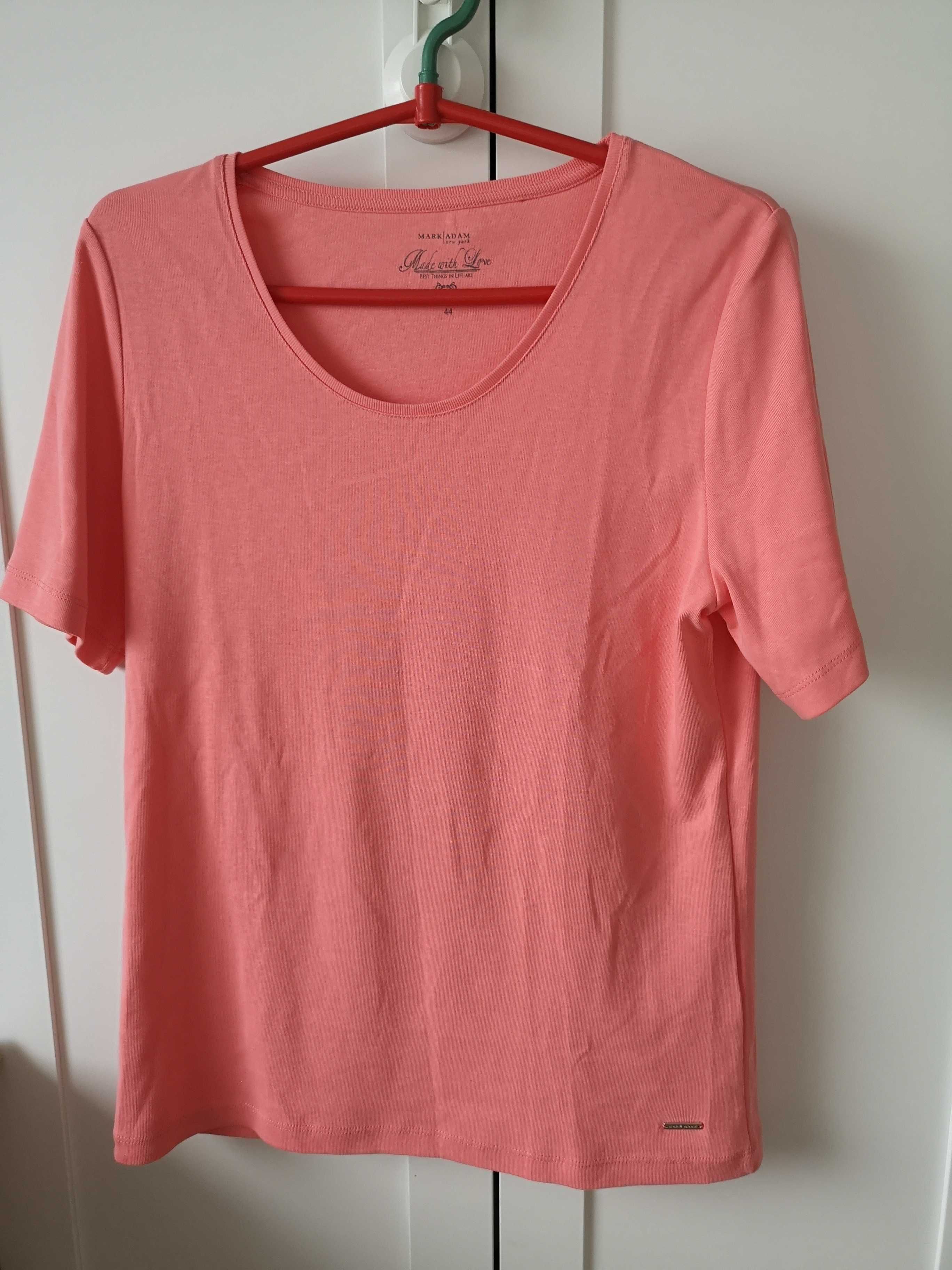 Mark Adam New York różowy łososiowy t-shirt r. 44