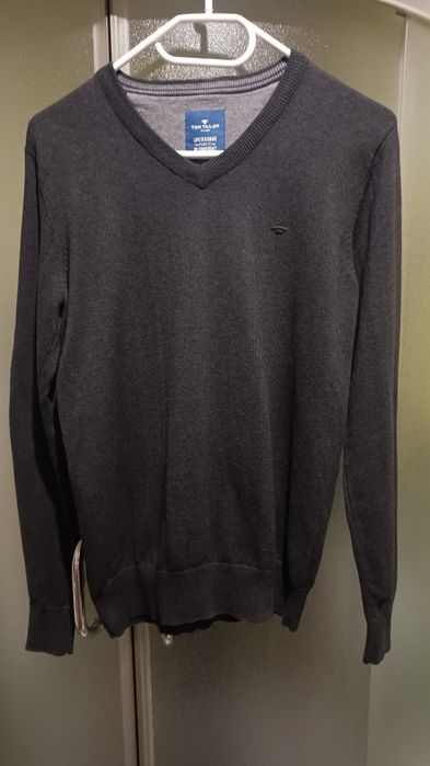Tom Tailor  Niemiecki elegancki męski sweter, 100% Bawełna, Roz. S