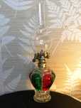 Szklana kolorowa stołowa lampa lampka naftowa