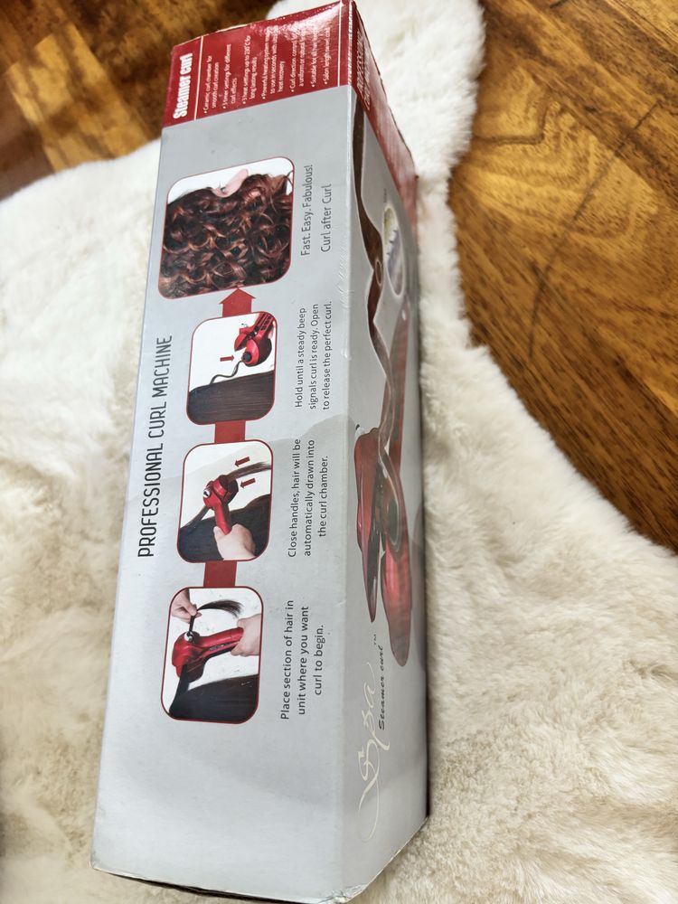 Spa steamer curl red lokowka do wlosow czerwona na wode na kabel