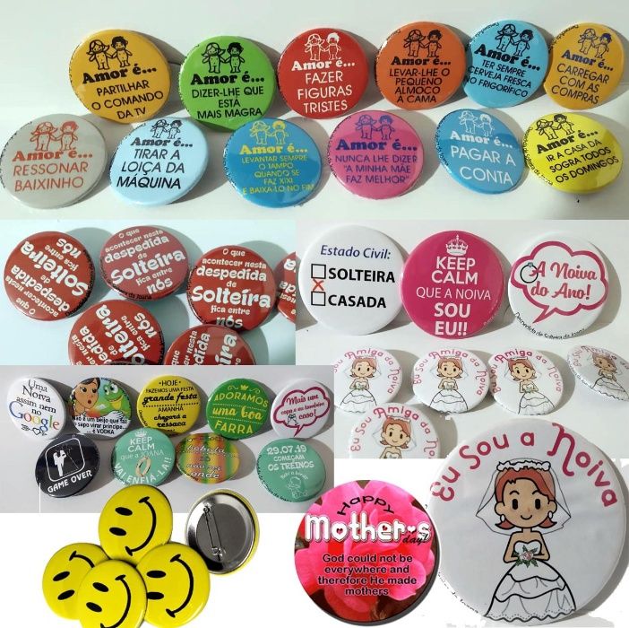 Crachás / Pins / Ímans personalizados ou publicitários