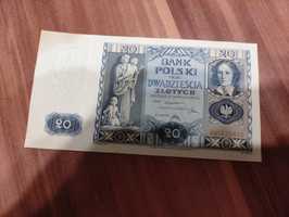 20 zł 1936 r - Stare pieniądze, banknot polski, PL, seria AW