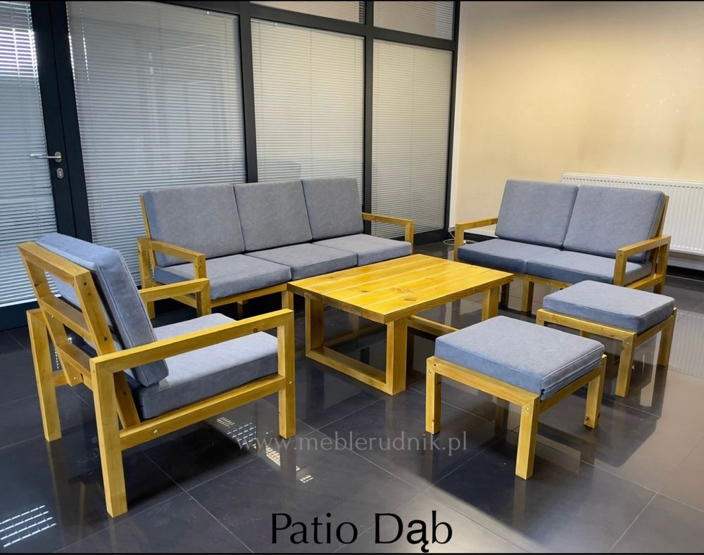 Meble tarasowe zestaw komplet ogrodowe drewniane patio