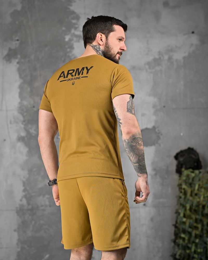 чоловічий комплект футболка шорти Army/костюм летний мужской койот