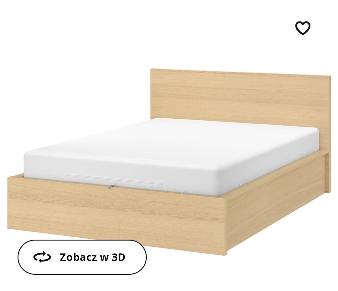 Ikea łóżko malm 160x200 stan bdb kolor dębowy